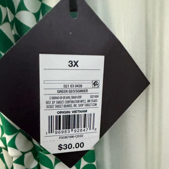 AVA & VIV Satin Graphic Spaghetti Strap Cowl Neck Rolled Hem Elastic Waist NWT - Picture 6 of 7